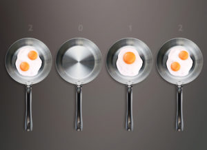 eggs in pans