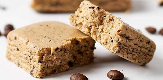 Coffee Protein Bar with Almond Butter and Whey Protein