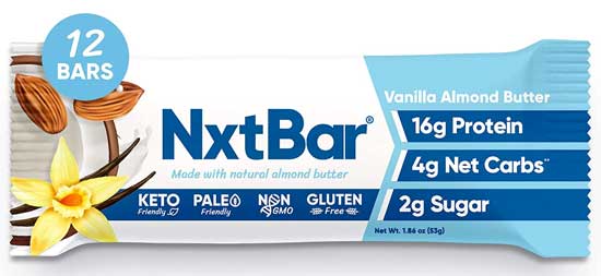 NxtBar Vanilla Almond Butter Bar - Paleo and Keto Friendly