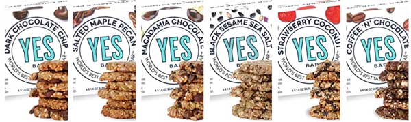 Yes Bar Flavors - Healthy Paleo Cookie Snacks